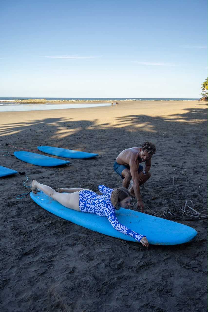 Surf lesson on the beach